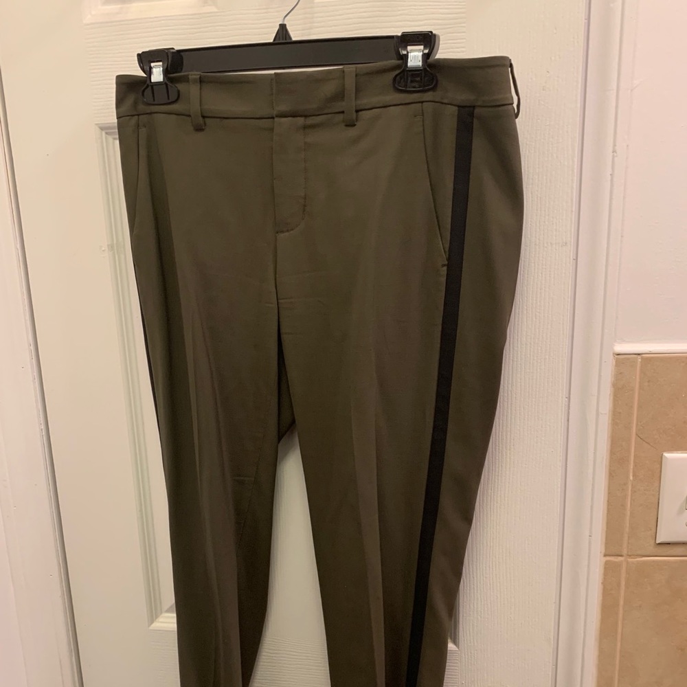 Vince pants - army green with black stripe